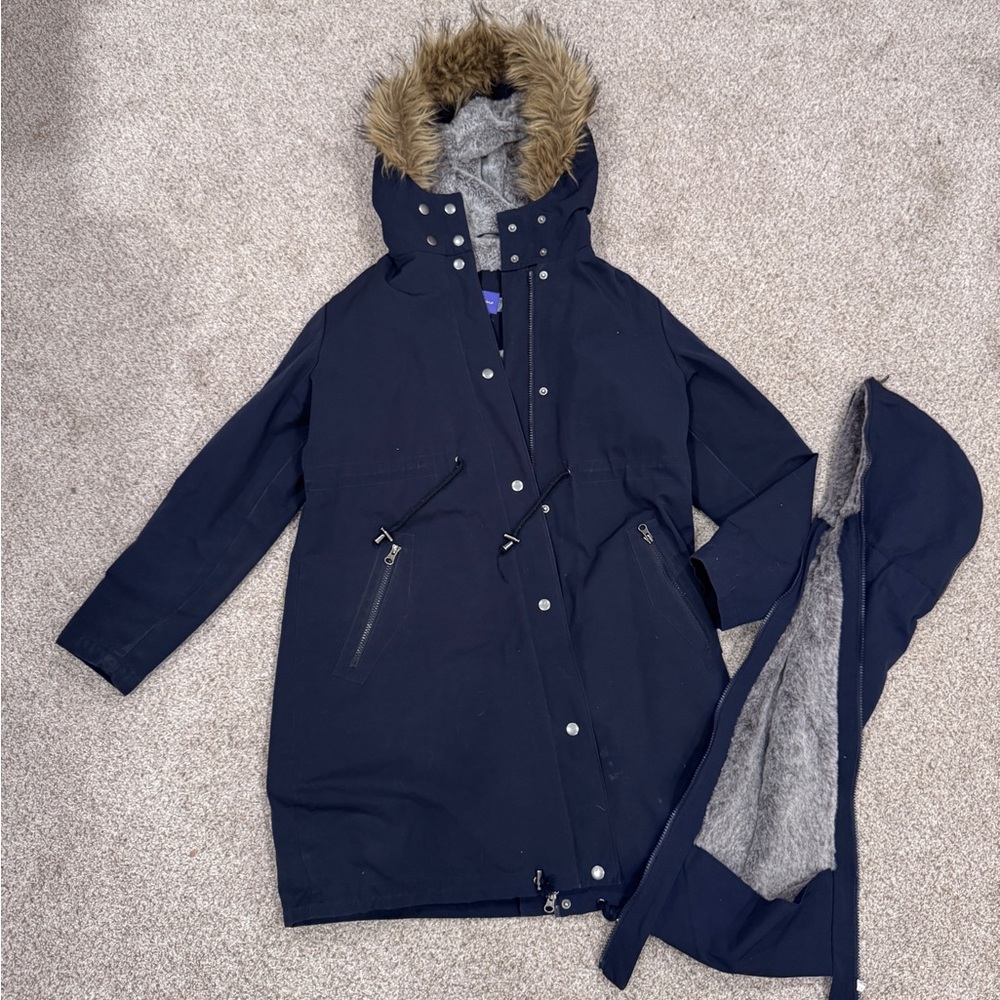 Seraphine Navy  3 in 1 Maternity Babywearing Parka